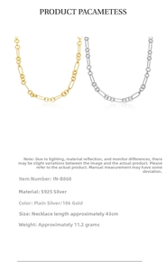 Detail of 925 sterling silver chain necklace with 43cm length and 11.2g weight specs