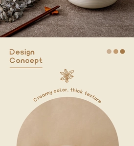 Detail view of large ceramic soup bowl with handles in creamy color and thick texture