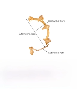 Gothic demon claw ear cuff size details and dimensions in gold finish zinc alloy