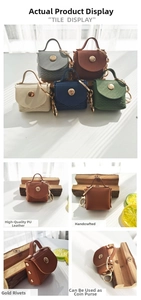 Detailed close-up of mini PU leather wallets with gold studs in five assorted colors