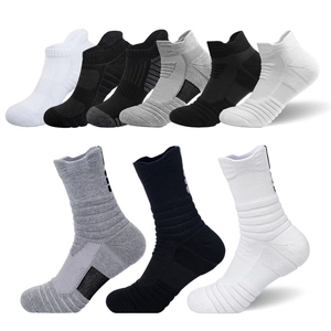 Men Professional Sports Socks Polyester Thickened Terry Bottom Anti Slip Breathable Basketball Running Training Socks