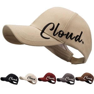 Ponytail Baseball Cap Pure Cotton Empty Top Sun Hat For Women Outdoor Running Sport Embroidery Adjustable Casual