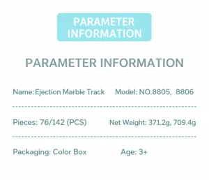 Detailed technical specifications for marble run building blocks and puzzle maze toy set