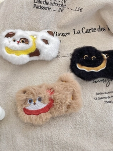 Cute plush cat pins set in white black and brown for canvas bag and clothes decoration
