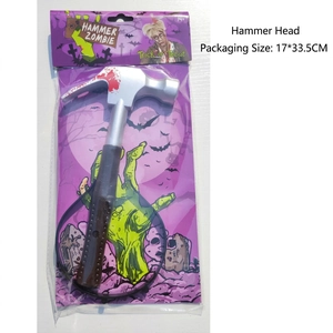 Halloween zombie hammer headpiece accessory in retail packaging measuring 17x33.5cm