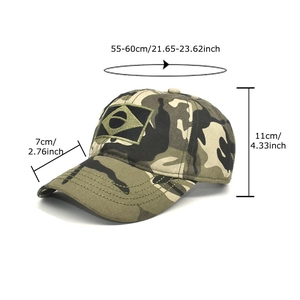 Camouflage baseball cap with flag patch for outdoor activities adjustable tactical sun hat