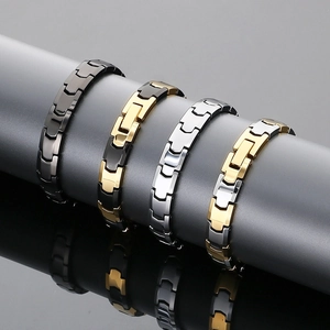 Bracelet Magnétique En Acier Au Tungstène Pour Hommes Chaîne À Maillons Soins De Santé Mode Punk Hip Hop Bijoux Cadeau Pour Lui