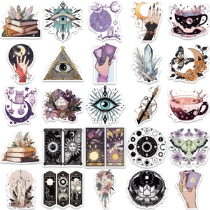 50-piece mystical witch graffiti stickers for DIY guitar and suitcase decoration