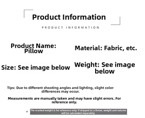 Detailed material specifications for Christmas pillow showing fabric type and dimensions