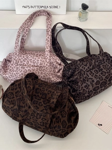 Borsa Tote Alla Moda Con Stampa Leopardata Grande Capacità Camoscio Borsa A Spalla Per Donna Viaggio Casuale Shopping