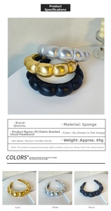 Detailed view of PU leather braided headband dimensions and soft sponge material