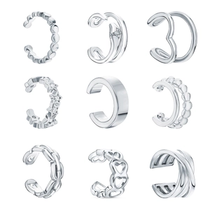 925 Sterling Silver Ear Cuff For Women Rhinestone Star Heart Snake Shaped Non Piercing Clip On Earrings Minimalist Jewelry