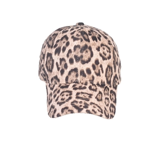 Fashionable leopard print baseball cap with fuzzy texture and classic brown pattern