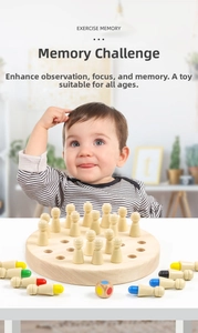 Macro detail of wooden memory chess game with colorful pegs for focus training