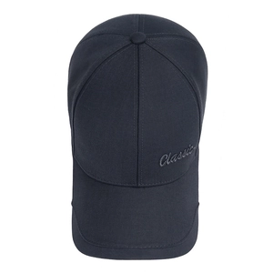 Casquette de baseball classique bleu marine en coton pour homme avec broderie latérale