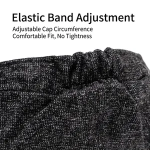 Winter beret hat for men with adjustable elastic band and warm grey wool fabric