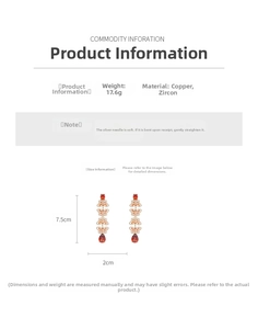 Détail de boucles d'oreilles papillon vintage avec gouttes de zircon rouge et tiges argent