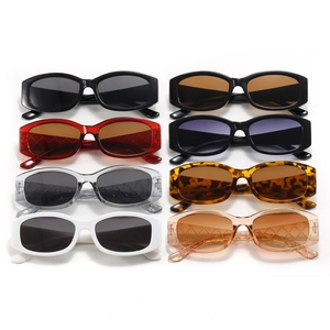 Retro narrow oval sunglasses collection in multiple colors with high gloss finish