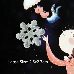 Macro shot of 2.5x2.7cm translucent resin snowflake charm with glitter on art background