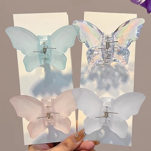 Butterfly Hair Claw Clip Bow Hair Clips Acrylic Satin Velvet Artificial Pearl Elegant Styling Headwear Accessories Women Girls