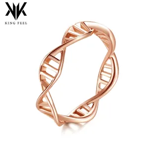 DNA Double Helix Ring Stainless Steel Polished Geometric Science Inspired Fashion Jewelry Women Accessory