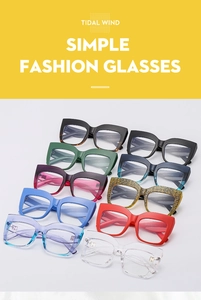 Detailed collection of thick cat-eye blue light blocking glasses in ten stylish colors