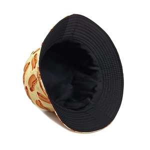 Bob réversible avec motifs de hot-dogs et doublure noire pour protection solaire plein air
