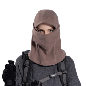 Winter fleece thermal face mask hood with neck warmer for skiing and cycling outdoor use