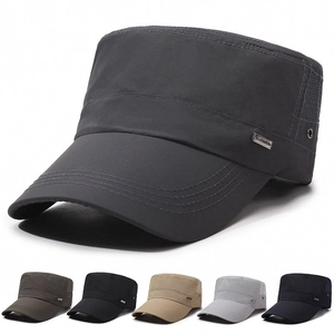 Herren Cadet Cap Flache Militär Mütze Atmungsaktives Polyester Netz Schnelltrocknend Outdoor Sonnenschutz Verstellbar