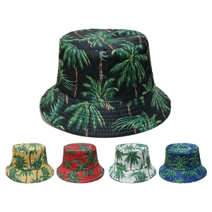 Cappello Da Pescatore Poliestere Stampa Palma Tropicale Protezione Solare Vacanze Spiaggia Estate Casual Unisex