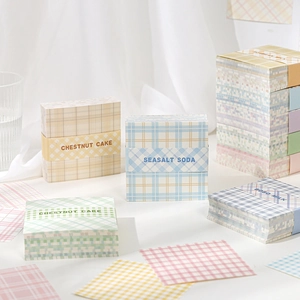 Pastel plaid grid notepad set with creative macaron color patterns for journaling
