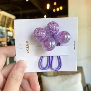Lila Glitzer Haargummis süße magische Perlen Haarseile für Kinder Mädchen Haarschmuck.