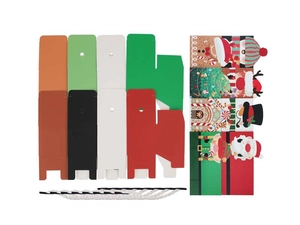 DIY Christmas gift box kit with flat-packed cartoon cards and decorative ropes