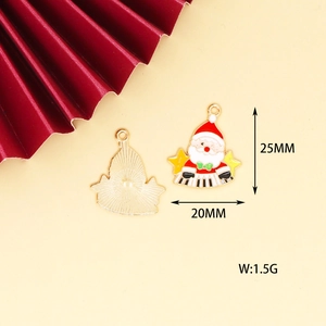 Detailed Santa Claus enamel charm dimensions 25x20mm for Christmas DIY jewelry making