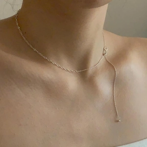Minimalist Mariner Link Y Necklace 925 Sterling Silver Adjustable Slide Bead Dainty Pig Nose Chain For Women