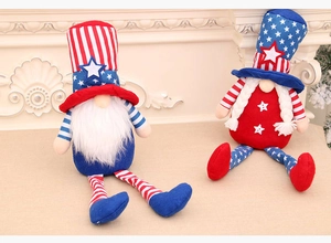 Détail de gnomes patriotiques avec étoiles et rayures pour la fête de l'Indépendance