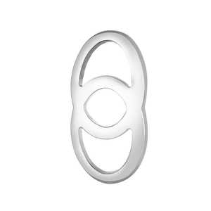 Polished silver infinity link pendant connector in creative figure-eight style
