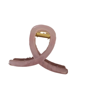 Elegant mauve pink acrylic hair claw clip with gold spring for women hair styling