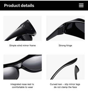 Detail view of anti-slip temples and comfortable integrated nose pads on black sports sunglasses