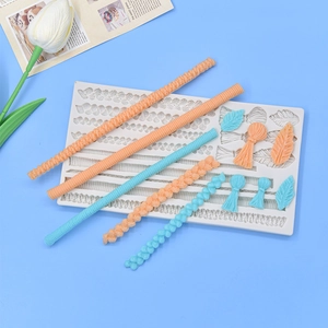Silicone rope and leaf mold for DIY fondant and chocolate baking with realistic texture