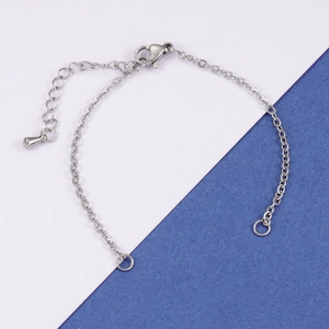 Edelstahl O-Kette Armband DIY mit Karabinerverschluss und Tropfen-Verlängerungskette