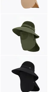 Dreiteiliger Outdoor-Sonnenhut mit abnehmbarer Maske und atmungsaktivem Mesh-Detail