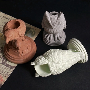Halloween Eule und Schädel Kerzenhalter Harzform für DIY Gips Handwerk Deko