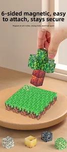 Detail of strong magnetic suction on pixelated building blocks for DIY construction