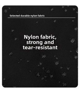 Close-up of durable black nylon fabric showing waterproof coating and tear resistance