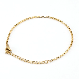 Stainless Steel Thin Box Chain Necklace And Bracelet 18K Gold Plated Fashion Jewelry For Men Women