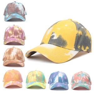 Tie-Dye Baseball Cap Sun Protection Summer Outdoor Fashion Graffiti Style Adjustable Peaked Hat For Women Men