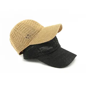 Atmungsaktive Strick-Baseballkappen für Damen in Khaki und Schwarz, idealer Sonnenschutz im Sommer
