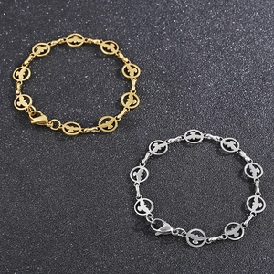 Collier minimaliste en acier inoxydable avec pendentif circulaire doré et argenté