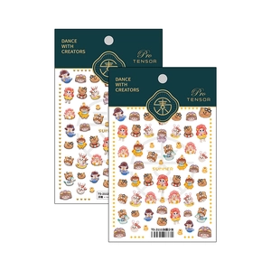 5D stereoscopic cartoon summer girl and animal nail stickers for nail art design